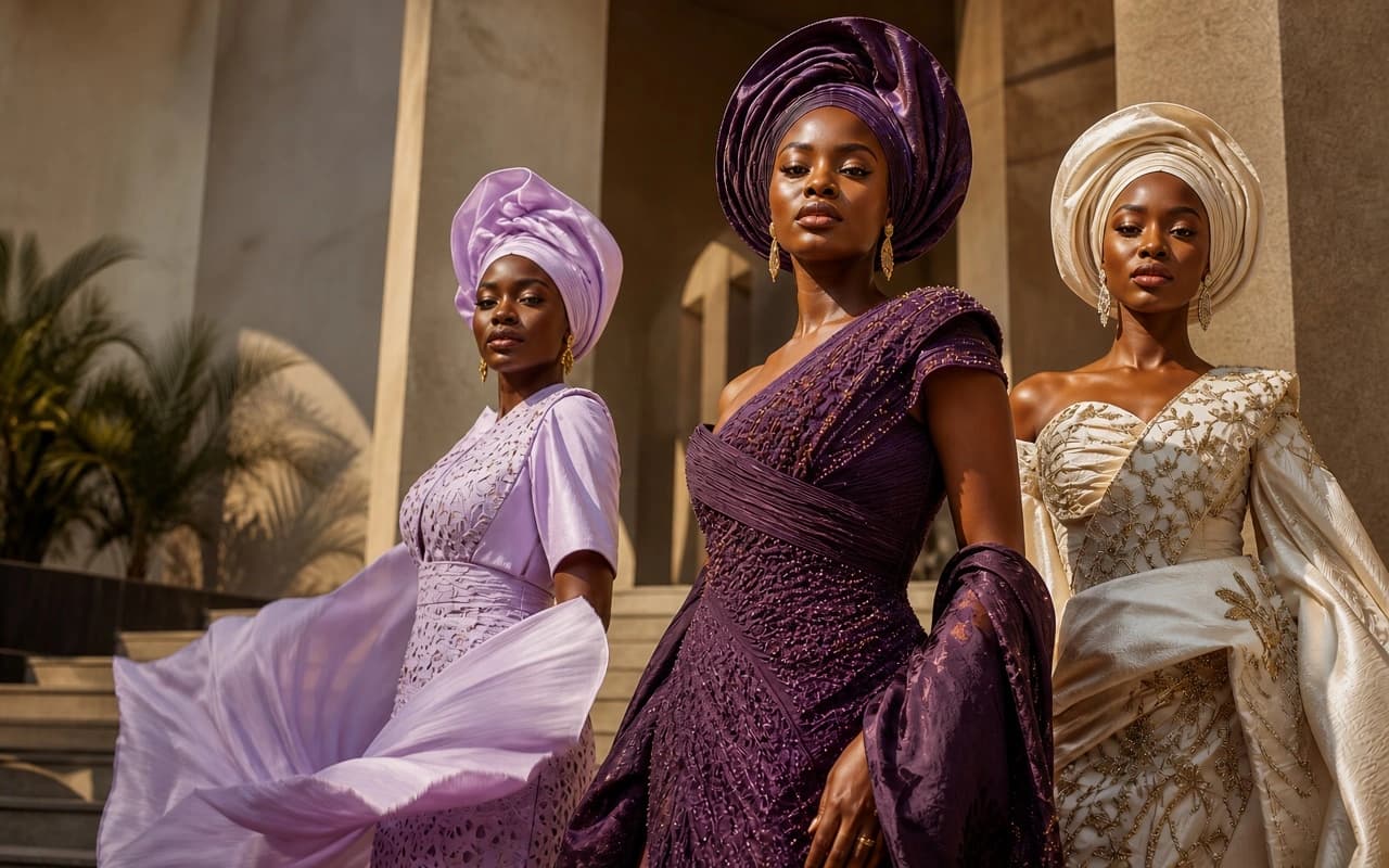Contemporary African occasionwear presented in Asoebi Fashion Week colours