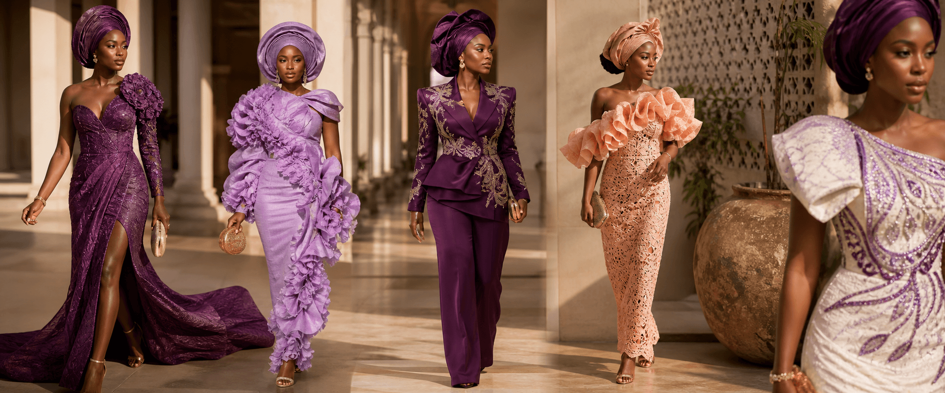 A contemporary Asoebi runway look